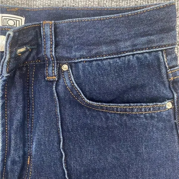 Toteme 2022 new design casual fashion versatile leg shape small fold blue jeans - Picture 4 of 7